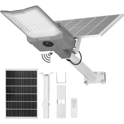VEVOR Solar Straatverlichting 900.000 Lm, Straatlantaarn 12.000 W, met Schemersensor, Gesplitste Led-Schijnwerper Op Zonne-energie met Draadloze Afstandsbediening, Tuinlamp, Ip65 Waterdicht, voor Opritten & Tuinen