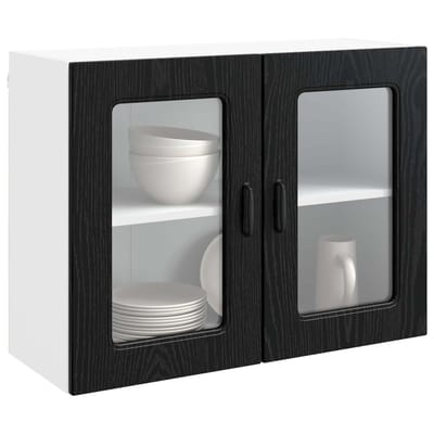 vidaXL - Vaatwasserpaneel - Kalmar - Zwart - Eiken - 80 - x - 31 - x - 60 - cm
