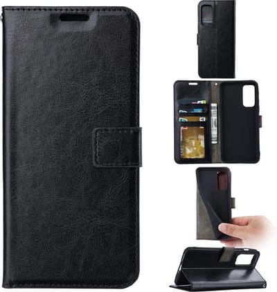 LuxeBass Boekhoesje geschikt voor iPhone 13 Pro Max - Zwart - telefoonhoes - gsm hoes - telefoonhoesjes
