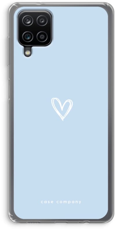 Case Company® - Hoesje geschikt voor Samsung Galaxy A12 hoesje - Klein Hart Blauw - Soft Cover Telefoonhoesje - Bescherming aan alle Kanten en Schermrand