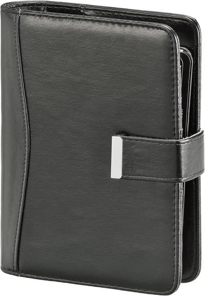 Famanu – Navulbare agenda 2026 A6 ringband met 1 week op 2 pagina’s in strak zwart