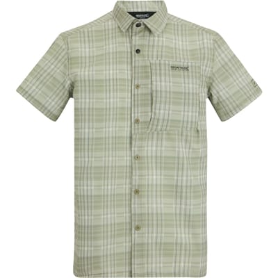 Regatta Heren Geruit Insectenwerend Reisshirt met Korte Mouwen (Lichte Salie)