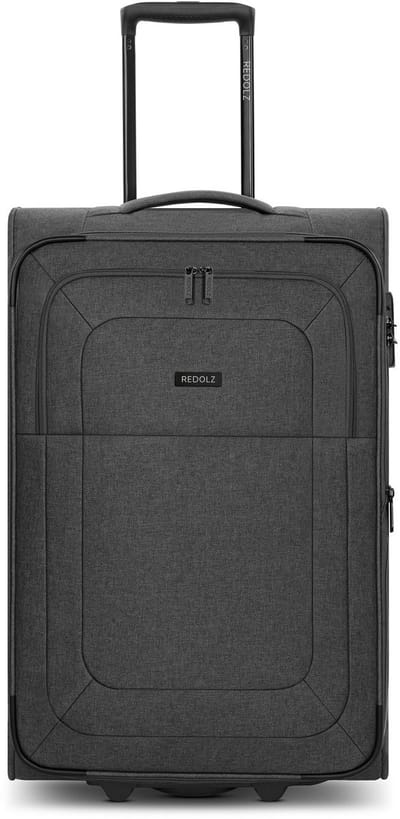 Redolz Essentials 12 2 wielen Trolley M 67 cm met uitbreidingsplooi - Zachte bagage - TSA slot - black