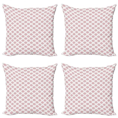 ABAKUHAUS Abstracte kussenhoes – 4x60x60 cm – dubbelzijdig – microvezel – poederroze/grijs