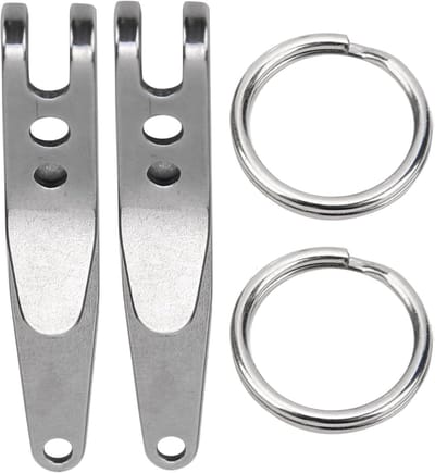 2 Stuks Schorsing Clip Houder Tactische Clip Pocket Clip Rvs Outdoor Riem Clip Met Sleutelhanger Multifunctionele Sleutelhouder