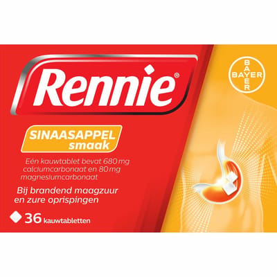Rennie Sinaasappel Kauwtabletten - 2 x 36 tabletten