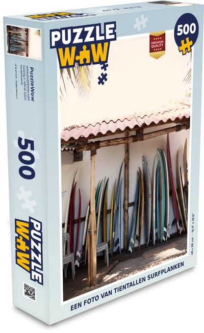 Puzzel Een foto van tientallen surfplanken - Legpuzzel - Puzzel 500 stukjes