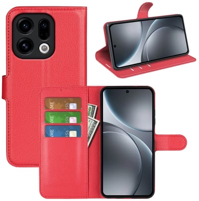 MobyDefend Hoesje - Geschikt voor Oppo Find X9 - Kunstleren Wallet Book Case (Sluiting Voorkant) - Rood