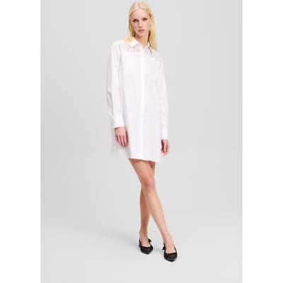 Karl Lagerfeld Orchid Embroidery Tunic White Taglia: 40 | Abiti in T-Shirt Outlet | Donna | Bianco