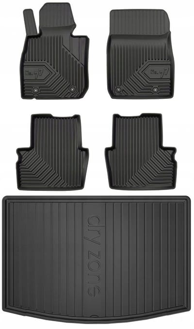 FROGUM PROLINE – Rubber vloermatten + kofferbakmat set – Mazda CX-3 2014-2021 – TPE, geurloos (bovenste niveau kofferbak)