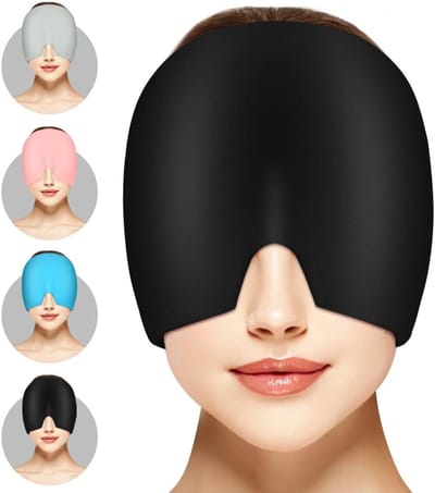 SNJY® Migraine Masker - Migraine Muts - Hoofdpijn Masker - Warme & Koude Therapie - 360° Natuurtherapie - Zwart