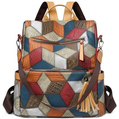 Retro Grote Capaciteit Hoge Kwaliteit Textuur Modieus Eenvoudig en Veelzijdig Damesrugzak Lichtgewicht Casual Reizen beige