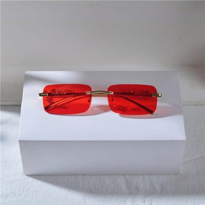 Retro Luipaardkop Metalen Zonnebril Randloos Zonnebril Heren- en Dames Klein Montuur Klassieke Bril UV400 Bril 1PC