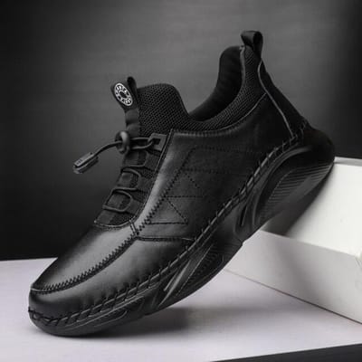 Heren Leren Casual Schoenen Hoge Kwaliteit Echt Leer Lichtgewicht Herfst Winter Outdoor Sneakers Heren Wandelschoenen Herenschoenen 39 gray