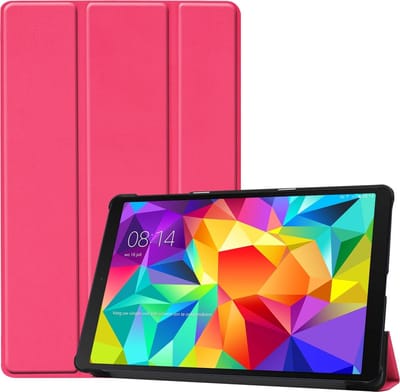 Hoes - Geschikt voor Samsung Galaxy Tab A 10.1 (2019) - Dun & Stevig - Trifold Bookcase - Hard Cover - Hardcover Book Case - Tablet Hoesje - Donkerroze
