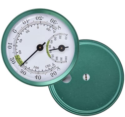Vochtigheidsmonitor Binnen - Wandthermometer Buiten - Temperatuur Meten - Draadloze Weergave - 85 x 6 x 16 cm - Groen
