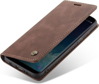 CaseMe - Telefoonhoes - boekmodel hoesje Geschikt voor: Oppo Reno 5Z - CaseMe Bookcase - Portemonnee hoesje - Donkerbruin