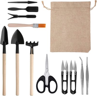 12-delige mini tuingereedschapset voor plantenverzorging, bonsai en succulenten, ideaal voor terrarium en indoor tuinieren