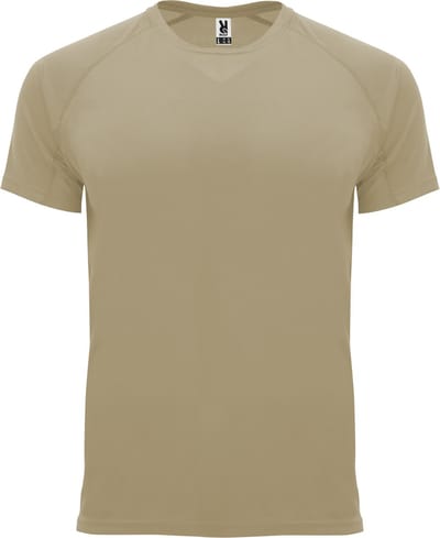 Zandkleurig heren 2 pack sportshirt korte mouwen Bahrain merk Roly maat M
