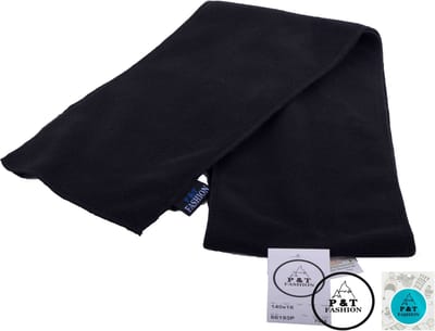 P&T Kinder Sjaal - Micro Fleece - Zwart - 140 x 16 cm