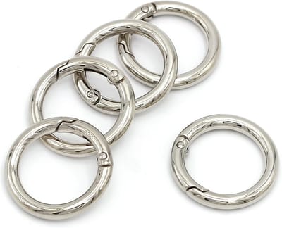 Ronde karabijnhaken met veerslot – 10 stuks zinklegering