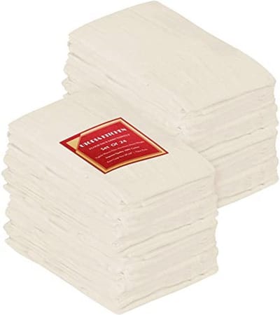 24 Pack Tea Towels 28" x 28" - 100% Katoen Afwasdoeken - Wasmachine Bestendig - Natuurlijke Tan