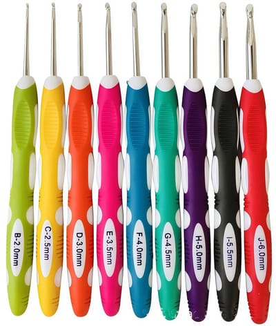 Dailygoody - Haak Haken Set - Aluminium Haak - Ergonomische Zachte Grip - Gehaakte Haken - Voor Artritic Handen - Ideaal Cadeau