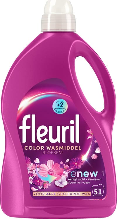 Fleuril Renew Bloesem Vloeibaar Wasmiddel - Gekleurde Was - Kleurbehoud - Vezelvernieuwing - Bloemige Geur – Grootverpakking – 51 Wasbeurten