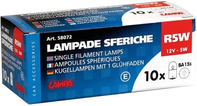 Set van 10 Gloeilampen R5W 12V 5W voor Auto en Motor