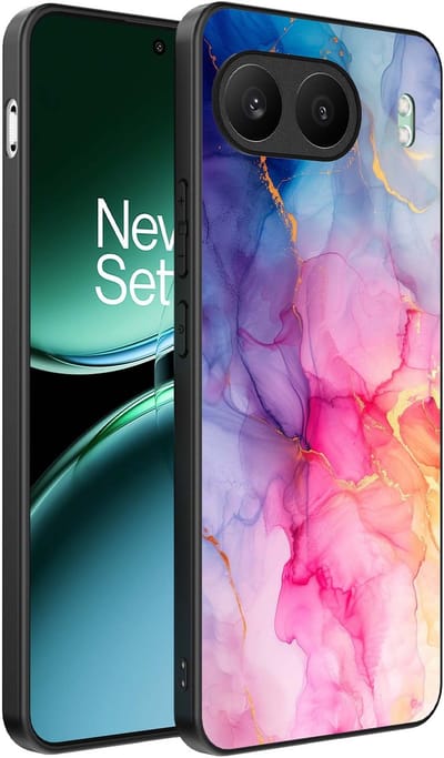 Smartphonica Telefoonhoesje Geschikt voor OnePlus Nord 4 met marmeropdruk - TPU backcover case marble design - Regenboog geschikt voor OnePlus Nord 4