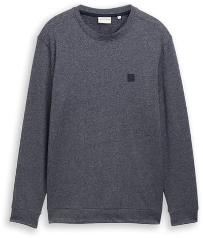 Tom Tailor - Shirt met lange mouwen en logo-badge - Maat XXL - navy grindle structure