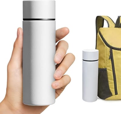 Kleine thermosfles, 150 ml kleine waterfles, mini thermosfles koffie, sportschool, buiten, reizen, werk, school (wit)
