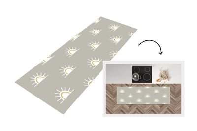 Keukenloper - Loper keuken - Zon - Boho - Patronen - 150x50 cm - Keukenloper vinyl