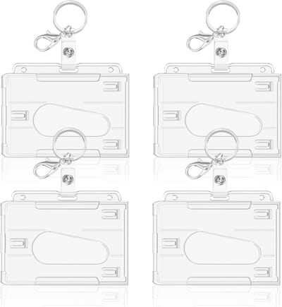 Harde badgehouder - ID kaarthouder - Kaarten organiseren - Duurzame transparante plastic - 4 stuks - Transparant