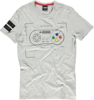 Nintendo Nintendo Heren Tshirt -L- Super Power Grijs
