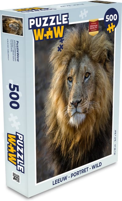 Puzzel Leeuw - Portret - Wild - Legpuzzel - Puzzel 500 stukjes