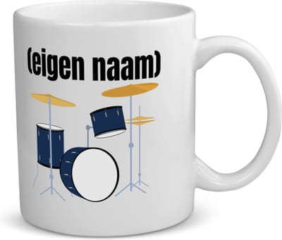 Akyol - drumstel met eigen naam koffiemok - theemok - Drummen - muziek liefhebbers - drummers - verjaardag - cadeau - kado - - 350 ML inhoud