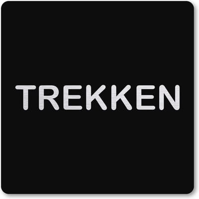 Pictogram Trekken - pictogrammen - zwart -  deurbordje - 10 x 10 cm - zelfklevend - vierkant