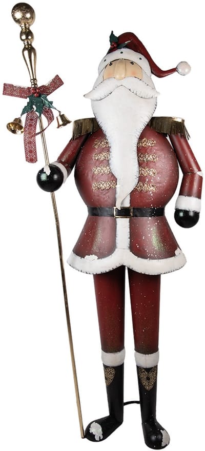 Clayre & Eef Kerstdecoratie Beeld Kerstman 82x36x205 cm Rood Metaal