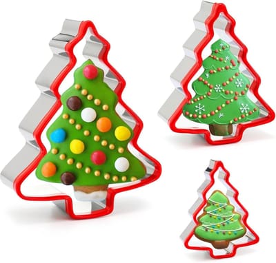 Kerstkoekjessnijders 3 stuks kerstboom koekjessnijders Kerstmis 3 maten roestvrij staal koekjessnijders kerstkoekjessnijders koekjessnijder Kerstmis koekjes bakaccessoires