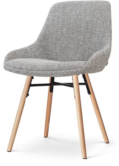 Nolon Nena-Isa Eetkamerstoel Grijs Blend - Houten Onderstel - Japandi - Stoffen - Comfortabel