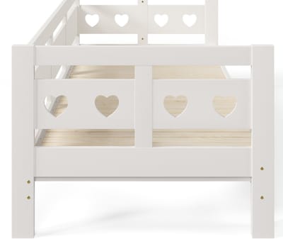 Slaapbank - Daybed - uitschuifbaar bed - 90x190cm - massief grenen - met tweede bed en rolluikrooster - wit - Zonder matras