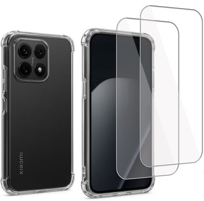 ChiGuard Hoesje & 2x Screenprotector geschikt voor Xiaomi 15T Hoesje Screenprotector - Gehard Glas Cover + Shock Proof Case – Transparant