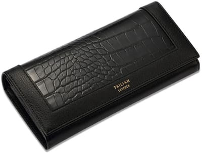 CenZ® Portemonnee Dames, Portemonnee, Portemonnees, Portefeuille Dames, Dames Pasjes Houder, Card Holder Wallet, Portefeuille, Portefeuille Dames Met Kaarthouders, Creditcardhouder, Pasjeshouder Vrouwen, Moederdag, Valentijnsdag, LEREN PATROON, ZWART