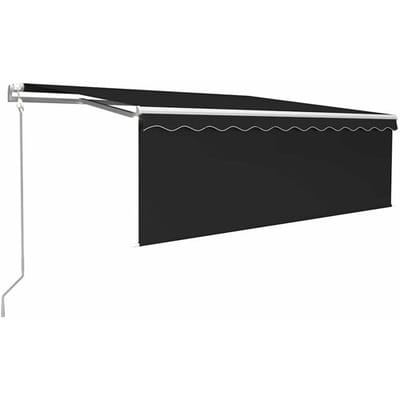 vidaXL - Luifel - automatisch - met - gordijn - LED - windsensor - 4,5x3 - m - antraciet