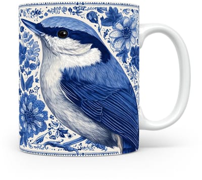 Mok Nuthatch Beker voor koffie of tas voor thee, cadeau voor dierenliefhebbers, moeder, vader, collega, vriend, vriendin, kantoor, opa, oma, hond, kerst, sinterklaas, verjaardag