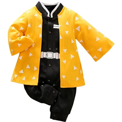Demon Slayer Kostuum Cosplay Anime Baby Boy Kleding Katoen Halloween Baby Meisje Kleding Outfit Overalls Jumpsuit Baby Rompertjes 59cm black