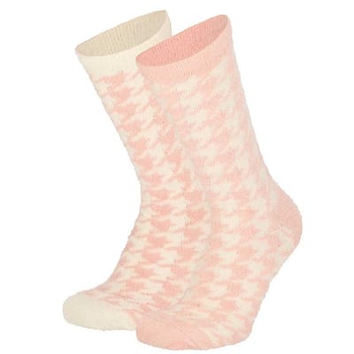 Apollo - Bedsokken dames - Roze - One Size - Slaapsokken - Warme sokken dames - Winter sokken - Fluffy sokken