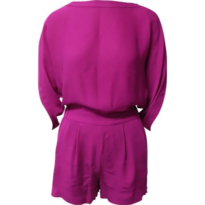 Diane Von Furstenberg Romper in paarse zijde