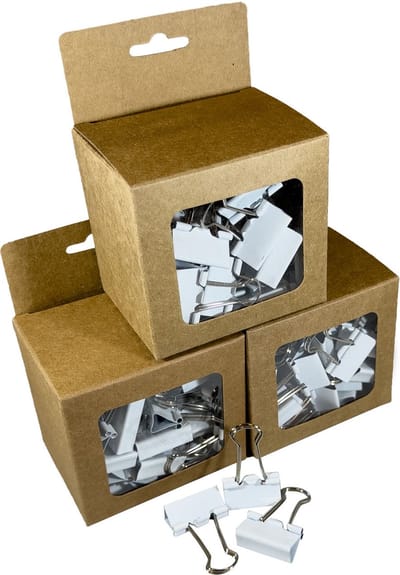 Papierklemmen wit | Foldbackclip | 25MM breed | 160 stuks